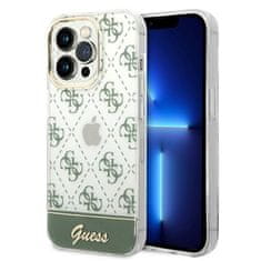 Guess Guess 4G Stripe Script Logo galvaniziran vzorec - Ohišje za iPhone 14 Pro Max (kaki)