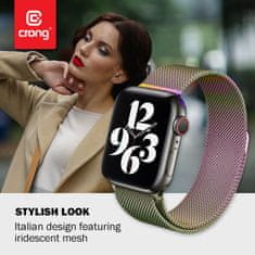 Crong Crong Milano Steel - Trak iz nerjavečega jekla za Apple Watch 38/40/41 mm (mavrični)