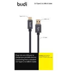 Budi Budi - Kabel USB-A - USB-C, pozlačeni vtiči, prenos do 5 GB/s, 1,2 m (črn)