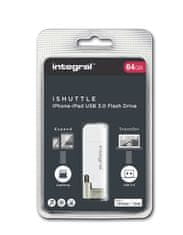 Integral Integral iShuttle - prenosni pomnilnik 64 GB s priključkoma USB in Lightning s certifikatom MFi