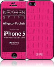 Inny Nexgen Skins - Komplet kožic za ohišje s 3D učinkom iPhone SE (2016) / iPhone 5s / iPhone 5 (Alligator Fuchsia 3D)