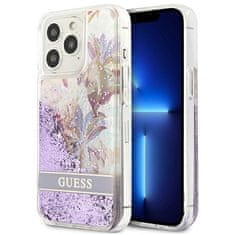 Guess Guess Liquid Glitter Flower - Ohišje za iPhone 13 Pro (vijolično)