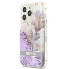 Guess Guess Liquid Glitter Flower - Ohišje za iPhone 13 Pro (vijolično)