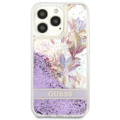 Guess Guess Liquid Glitter Flower - Ohišje za iPhone 13 Pro (vijolično)