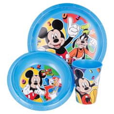 Mickey Mouse Miki Miška - Komplet posode (krožnik, skleda, skodelica 260 ml) (modra)