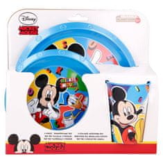 Mickey Mouse Miki Miška - Komplet posode (krožnik, skleda, skodelica 260 ml) (modra)