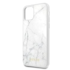 Guess Trdno ohišje iz kaljenega stekla Guess Marble - Ohišje za iPhone 11 Pro (belo)