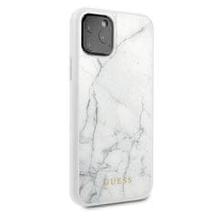 Guess Trdno ohišje iz kaljenega stekla Guess Marble - Ohišje za iPhone 11 Pro (belo)