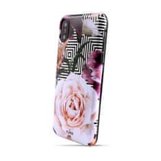 Puro PURO Glam Geo Flowers - Etui iPhone Xs / X (Pink Peonies)