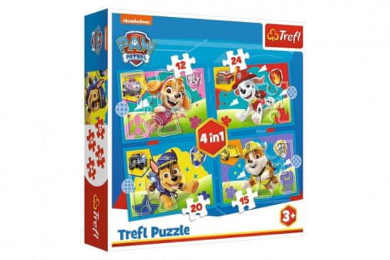 Trefl Sestavljanka 4v1 Kužki na begu Paw Patrol 28,5x20,5cm