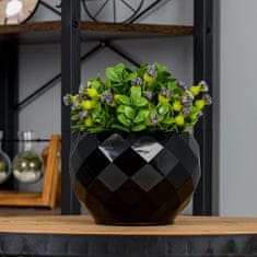 botle Keramični cvetlični lonec črn 18,5 cm V17 cm sijajni