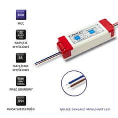 Qoltec Qoltec vodil impulzivno napajanje ip20 | 60w | 12v | 5a