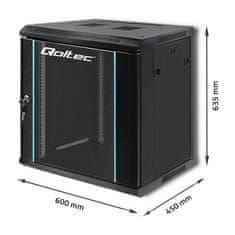 Qoltec qoltec rack omara 19" | 12u | 600 x 635 x 450 | črna | viseča