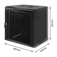 Qoltec qoltec rack omara 19" | 12u | 600 x 635 x 450 | perforirana vrata | viseča