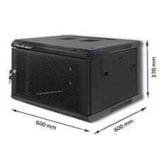 Qoltec qoltec rack 19" omara | 6u | 600 x 370 x 600 | perforirana vrata | viseča