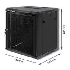 Qoltec qoltec rack omara 19"| 12u | 600 x 635 x 600 | perforirana vrata | viseča