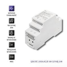 Qoltec Qoltec industrijski napajalnik din rail | 15W | 5V | 3a