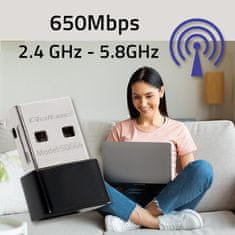 Qoltec qoltec ultrafast mini brezžični adapter wi-fi usb | ac standard | 650mbps