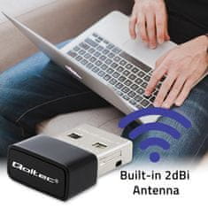 Qoltec qoltec ultrafast mini brezžični adapter wi-fi usb | ac standard | 650mbps