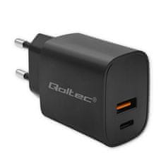 Qoltec qoltec gan power pro polnilec | 1xusb-c | 1xusb | 30w | 5-20v | 1,5-3a | črna