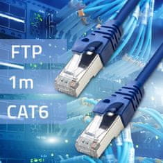 Qoltec qoltec kabelski patchcord ftp | cat6 | 2 x rj-45 | 1m | visoka hitrost | zlato | zaščiteno