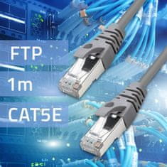 Qoltec qoltec kabelski patchcord ftp | cat5e | 2 x rj-45 | 1m | visoka hitrost | zlato | zaščiteno