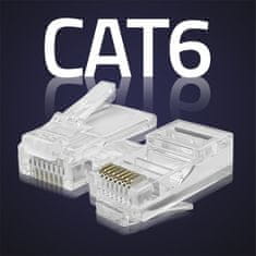 Qoltec qoltec rj45 modularni konektor | cat6 | utp | pozlačeni kontakti | 10 kosov