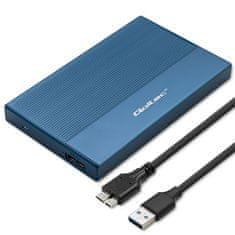 Qoltec aluminijasto ohišje qoltec | pogon ssd hdd 2,5'' | sata | usb 3.0 | super hitrost 5gb/s | 2tb | modra