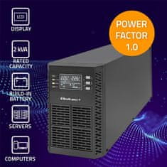 Qoltec Qoltec neprekinjeno napajanje ups | 2kva | 2000w | faktor moči 1,0 | lcd | epo | usb | on-line