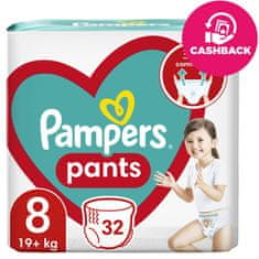 Pampers Aktivne otroške hlačne plenice velikosti 8 (32 kosov) 19+ kg