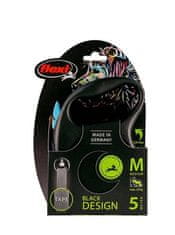 Flexi avtomatski povodec Black Design M 5 m, modra