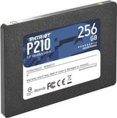 slomart Patriot Memory P210 256 GB SSD 2.5" SATA III za računalnike in prenosnike, hitrost branja 500 MB/s, pisanje 400 MB/s