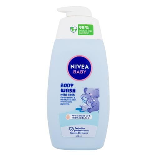 Nivea Baby Body Wash Mild Bath gel za prhanje in umivanje za nežno kopel za otroke