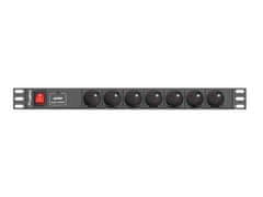 Lanberg LANBERG PDU RACK RAZDELILNIK ELEKTRIČNEGA TOKA (1U, 10A, 7X 230V, 2M)