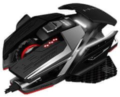 Mad Catz R.A.T. X3 igralna miška, desničarska, USB, optična, 16000 DPI, črna, 10 gumbov, osvetlitev v več barvah.