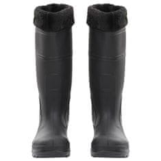 Vidaxl Dežni škornji z odstranljivimi nogavicami črni velikost 38 PVC