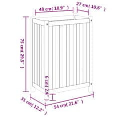 Vidaxl Vrtno cvetlično korito s podlogo 54x31x75 cm trden akacijev les