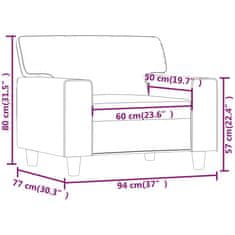 Vidaxl Fotelj krem 60 cm umetno usnje