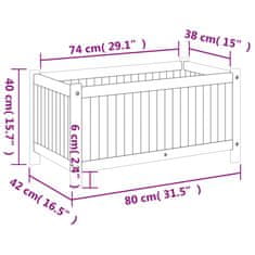 Vidaxl Vrtno cvetlično korito s podlogo 80x42x40 cm trden akacijev les