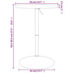 Vidaxl Barska miza Ø50x90,5 cm trdna hrastovina