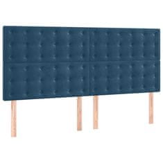 Vidaxl Box spring postelja z vzmetnico temno modra 200x200 cm žamet