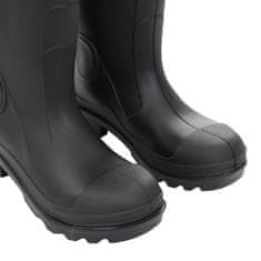 Vidaxl Dežni škornji z odstranljivimi nogavicami črni velikost 39 PVC