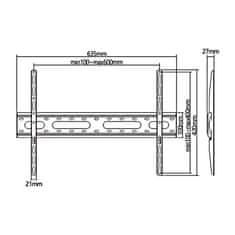 Maclean Ekonomski stenski nosilec za TV, Max VESA 600x400, 94-177 cm, 45 kg, bel, MC-939