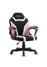 Huzaro Otroška gamerska stol Huzaro Ranger 1.0 Roza Mesh - ergonomski, nastavljiv, udoben, črn/roza, primeren za otroke do 150 cm.