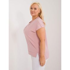 FANCY Ženska bluza plus size z okroglim vratom roza barve FA-BZ-9173.29X_407262 Univerzalni