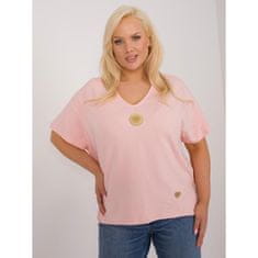 FANCY Ženska bluza plus size z aplikacijami breskev FA-BZ-9178.30_407227 Univerzalni