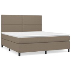 Vidaxl Box spring postelja z vzmetnico taupe 180x200 cm blago