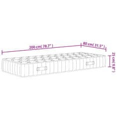 Vidaxl Vzmetnica z žepkastim vzmetenjem srednje trda 80x200 cm