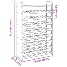 Vidaxl Stojalo za vino z zgornjo ploščo 72,5x25x111,5cm trdna borovina