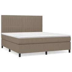 Vidaxl Box spring postelja z vzmetnico taupe 180x200 cm blago